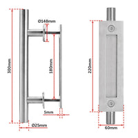 12" Barn Door Handle Sliding Flush Pull Wood Door Gate Hardware Stainless Steel Kings Warehouse 