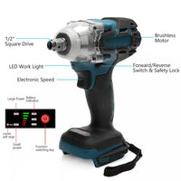 1/2" Cordless Impact Wrench Driver Brushless Rattle Gun For Makita 18V Battery Kings Warehouse 