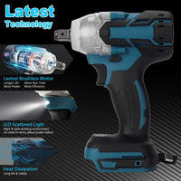 1/2" Cordless Impact Wrench Driver Brushless Rattle Gun For Makita 18V Battery Kings Warehouse 