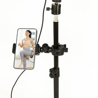 12 Inch LED Video Ring Light with Tabletop Light Stand and Phone Holder Black Kings Warehouse 