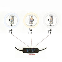 12 Inch LED Video Ring Light with Tabletop Light Stand and Phone Holder Black Kings Warehouse 