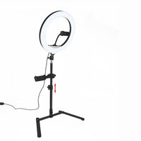 12 Inch LED Video Ring Light with Tabletop Light Stand and Phone Holder Black Kings Warehouse 