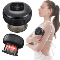 12 levels Electric Cupping Therapy Smart Scraping Massager Red Light Heating Body Slimming Black Kings Warehouse 