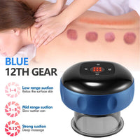 12 levels Electric Cupping Therapy Smart Scraping Massager Red Light Heating Body Slimming Blue Kings Warehouse 