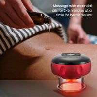 12 levels Electric Cupping Therapy Smart Scraping Massager Red Light Heating Body Slimming Red Kings Warehouse 