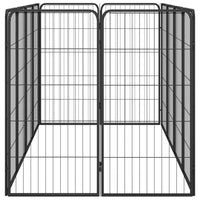 12-Panel Dog Playpen Black 50x100 cm Powder-coated Steel Kings Warehouse 