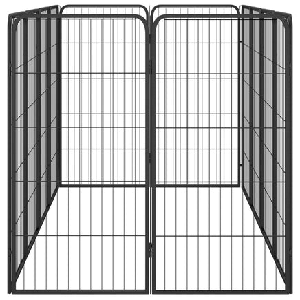 12-Panel Dog Playpen Black 50x100 cm Powder-coated Steel Kings Warehouse 