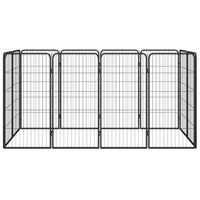 12-Panel Dog Playpen Black 50x100 cm Powder-coated Steel Kings Warehouse 