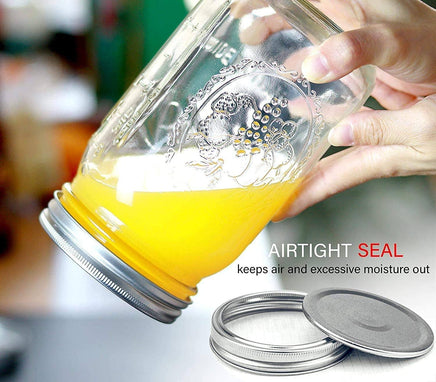 12 Pieces Canning Jars - 480ml Mason Jar Empty Glass Spice Bottles with Airtight Lids and Labels Appliances Supplies Kings Warehouse 