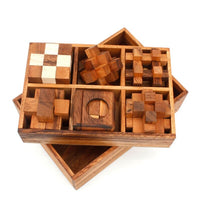 12 Puzzle Brain teaser interlocking wooden Puzzle set in a Deluxe Gift Box -for kids or adults KingsWarehouse 