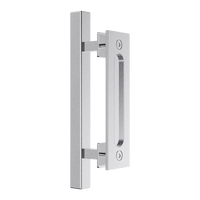 12" Square Pull and Flush Door Handle Set Stainless Steel Barn Door Hardware Kings Warehouse 