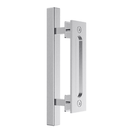 12" Square Pull and Flush Door Handle Set Stainless Steel Barn Door Hardware Kings Warehouse 
