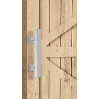 12" Square Pull and Flush Door Handle Set Stainless Steel Barn Door Hardware Kings Warehouse 