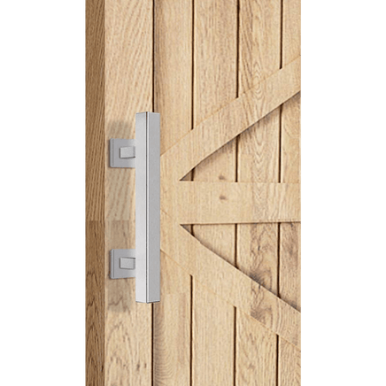 12" Square Pull and Flush Door Handle Set Stainless Steel Barn Door Hardware Kings Warehouse 