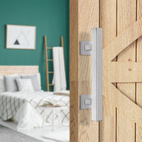 12" Square Pull and Flush Door Handle Set Stainless Steel Barn Door Hardware Kings Warehouse 