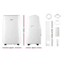 12000BTU Portable Air Conditioner Cooling Mobile Fan Cooler Remote 3300W Appliances Kings Warehouse 