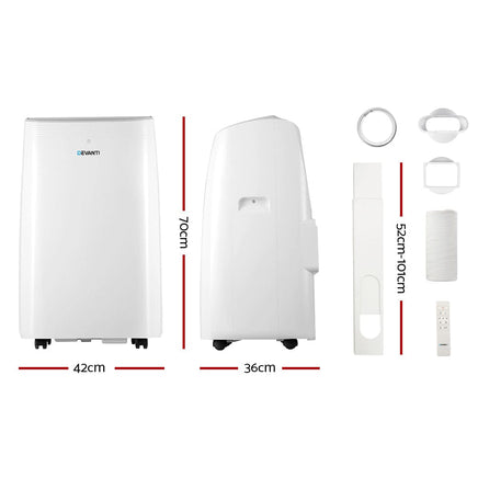 12000BTU Portable Air Conditioner Cooling Mobile Fan Cooler Remote 3300W Appliances Kings Warehouse 