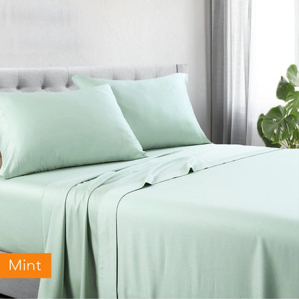 1200tc hotel quality cotton rich sheet set double mint Kings Warehouse 