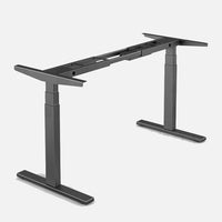 120cm Standing Desk Height Adjustable Sit Black Stand Motorised Dual Motors Frame Birch Top KingsWarehouse 