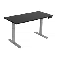 120cm Standing Desk Height Adjustable Sit Grey Stand Motorised Dual Motors Frame Black Top KingsWarehouse 