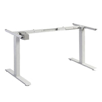 120cm Standing Desk Height Adjustable Sit Grey Stand Motorised Single Motor Frame White Top KingsWarehouse 