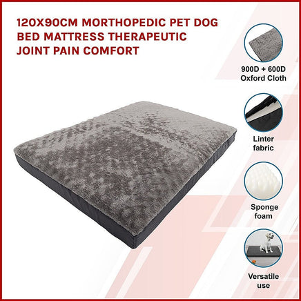 120x90cm Orthopedic Pet Dog Bed Mattress Therapeutic Joint Pain Comfort Kings Warehouse 