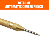 125mm/5" Automatic Centre Punch Adjustable Spring Loaded Metal Drill Tool Glod Kings Warehouse 