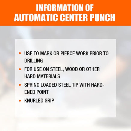125mm/5" Automatic Centre Punch Adjustable Spring Loaded Metal Drill Tool Glod Kings Warehouse 
