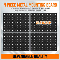 127Pc Pegboard Hooks Set Storage Baskets Organizer Hanger Inc. 4 Small Peg Board Kings Warehouse 