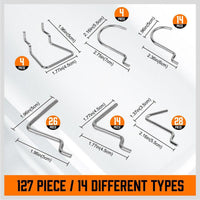 127Pc Pegboard Hooks Set Storage Baskets Organizer Hanger Inc. 4 Small Peg Board Kings Warehouse 