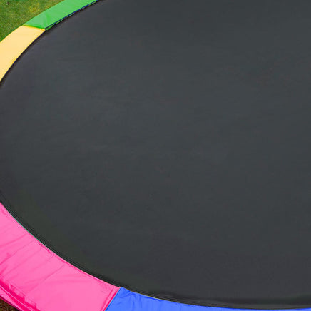 12ft Outdoor Trampoline Kids Children With Safety Enclosure Pad Mat Ladder Basketball Hoop Set - Rainbow Kings Warehouse 