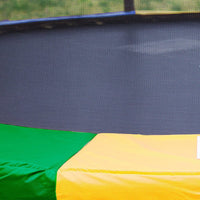 12ft Outdoor Trampoline Kids Children With Safety Enclosure Pad Mat Ladder Basketball Hoop Set - Rainbow Kings Warehouse 