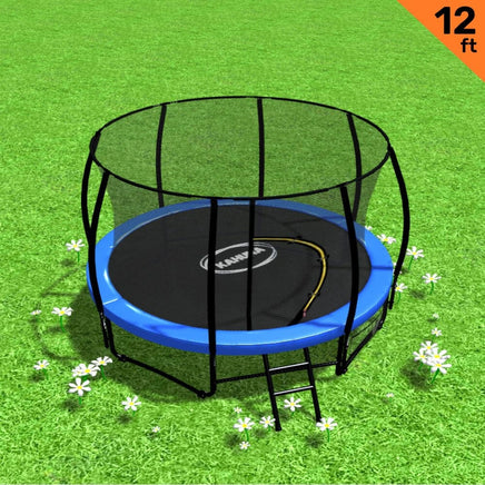 12ft Trampoline Free Ladder Spring Mat Net Safety Pad Cover Round Enclosure Blue Kings Warehouse 