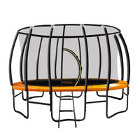 12ft Trampoline Free Ladder Spring Mat Net Safety Pad Cover Round Enclosure - Orange Kings Warehouse 