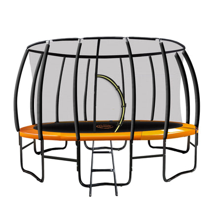12ft Trampoline Free Ladder Spring Mat Net Safety Pad Cover Round Enclosure - Orange Kings Warehouse 