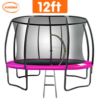 12ft Trampoline Free Ladder Spring Mat Net Safety Pad Cover Round Enclosure - Pink Kings Warehouse 