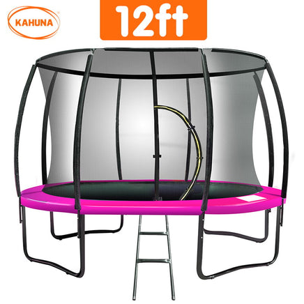 12ft Trampoline Free Ladder Spring Mat Net Safety Pad Cover Round Enclosure - Pink Kings Warehouse 
