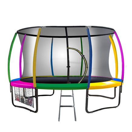 12ft Trampoline Free Ladder Spring Mat Net Safety Pad Cover Round Enclosure - Rainbow Kings Warehouse 