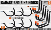 12Pc Wall Mount Hooks Set Heavy Duty Steel Garage Storage Rack Utility Hangers Kings Warehouse 