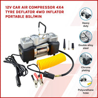 12V Car Air Compressor 4x4 Tyre Deflator 4wd Inflator Portable 85L/min Kings Warehouse 