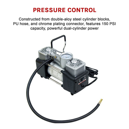 12V Car Air Compressor 4x4 Tyre Deflator 4wd Inflator Portable 85L/min Kings Warehouse 