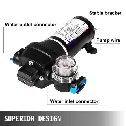 12V Water Pump FL-40 High Pressure 17/10LPM For Caravan Boat Camp Washdown Kings Warehouse 