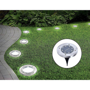 12x Solar Powered LED Buried Inground Recessed Light Garden Outdoor Deck Path Kings Warehouse 