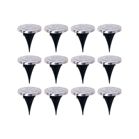 12x Solar Powered LED Buried Inground Recessed Light Garden Outdoor Deck Path Kings Warehouse 