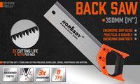 14" Back Saw Wood Hand Saw Woodworking Timber Plastic Cutting Ergonomic Handle Kings Warehouse 