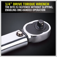 1/4" Drive Click Torque Wrench 5-25NM Ratchet Spanner Adjustable Hand Repair New Kings Warehouse 