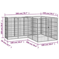 14-Panel Dog Playpen Black 50x100 cm Powder-coated Steel Kings Warehouse 