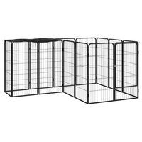 14-Panel Dog Playpen Black 50x100 cm Powder-coated Steel Kings Warehouse 