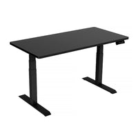 140cm Standing Desk Height Adjustable Sit Black Stand Motorised Dual Motors Frame Black Top Kings Warehouse 