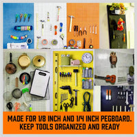 142Pc Pegboard Hooks Set Peg board Hanger Assortment Storage Trays Organizer Bin Kings Warehouse 